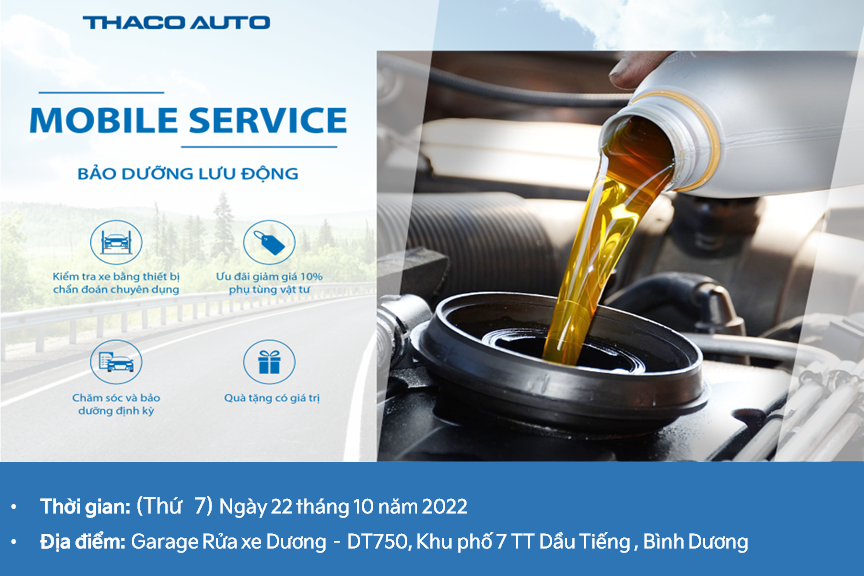 BẢO DƯỠNG LƯU ĐỘNG MOBILE SERVICE CÙNG KIA BÌNH DƯƠNG - NHẬN NGAY NHỮNG ƯU ĐÃI ĐẶC BIỆT TRONG THÁNG 10