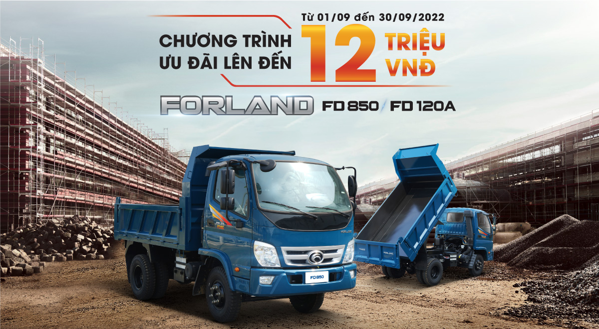 Ưu đãi đặc biệt 12 triệu đồng khi mua xe ben Forland trong tháng 9