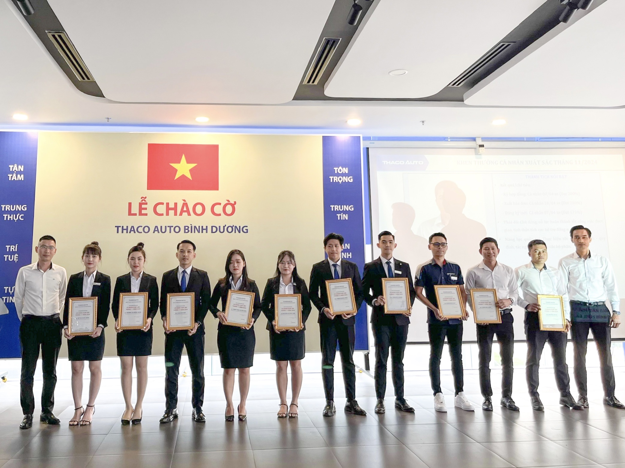 CHÀO CỜ THÁNG CUỐI CÙNG NĂM 2024: THACO AUTO BÌNH DƯƠNG TẬP TRUNG ĐẨY MẠNH HOẠT ĐỘNG CHĂM SÓC KHÁCH HÀNG